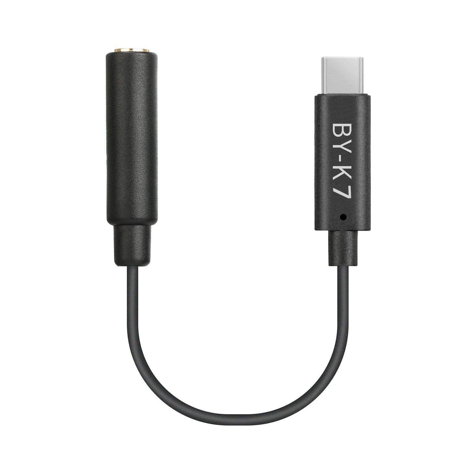 Boya BY-K7 3.5mm (Female) to USB Type-C (Male) Audio Adapter for DJI OSMO