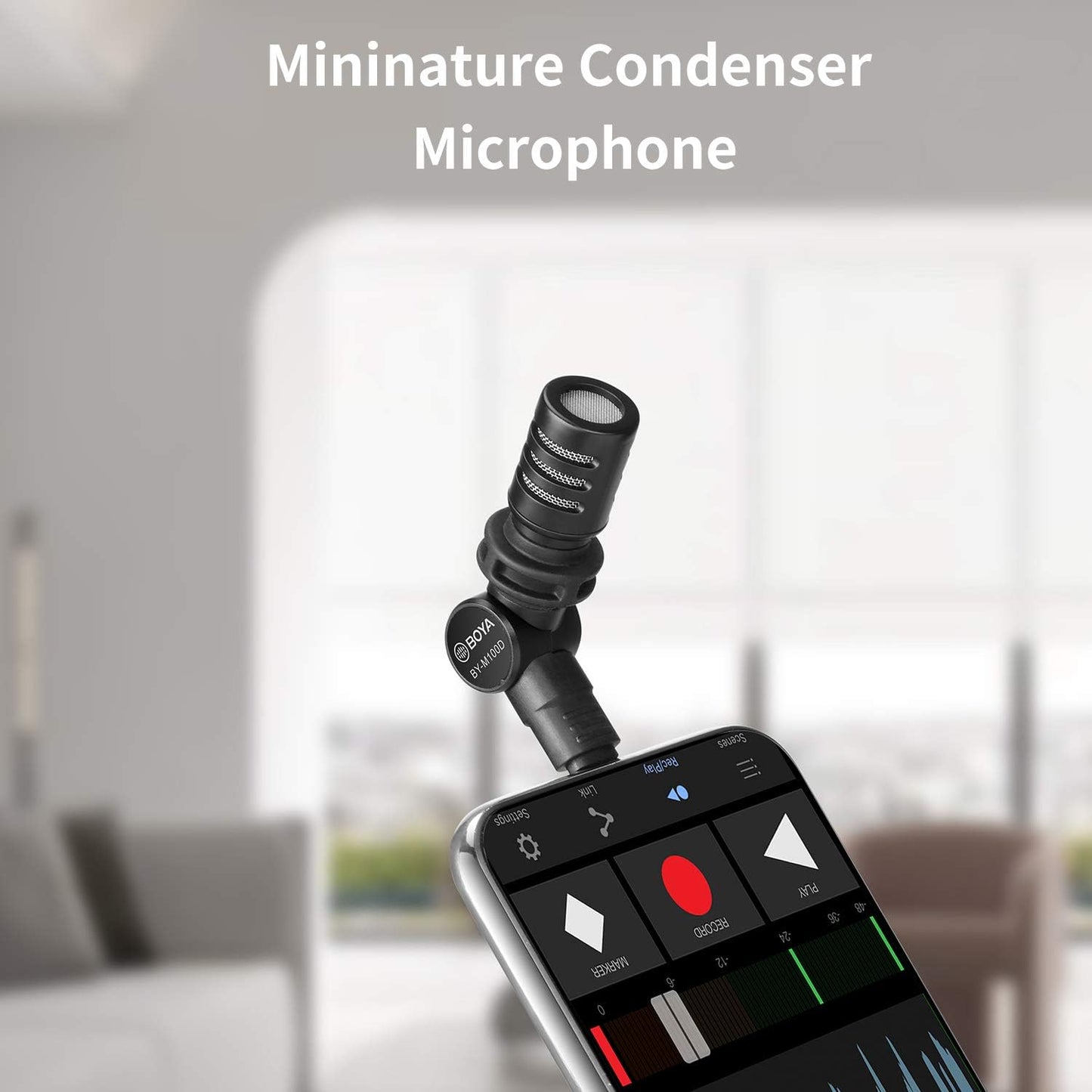 BOYA BY-M100D iPhone Microphone Mini Plug&Play Phone Microphone for iPhone 14/14 Pro/13/iPad/IOS with Lightning Port for YouTube/Vlog/Interview