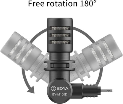 BOYA BY-M100D iPhone Microphone Mini Plug&Play Phone Microphone for iPhone 14/14 Pro/13/iPad/IOS with Lightning Port for YouTube/Vlog/Interview - DECIBEL JORDAN