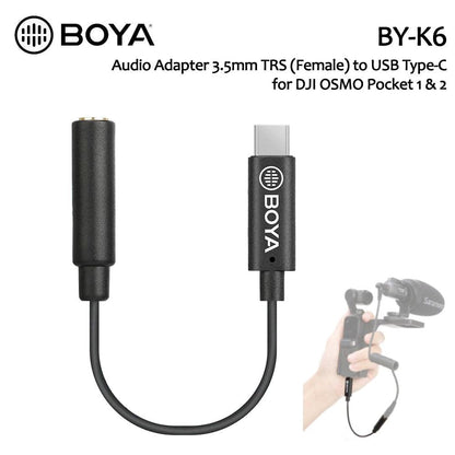 BY-K6 Adapter Cable 3.5mm TRS to USB Type-C for DJI OSMO Pocket - DECIBEL JORDAN