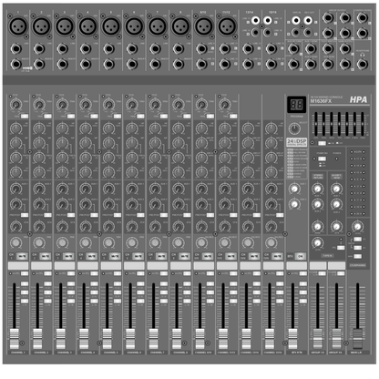 HPA M1636FX/M2436FX Professional Stereo &amp; Group Compact Mixer