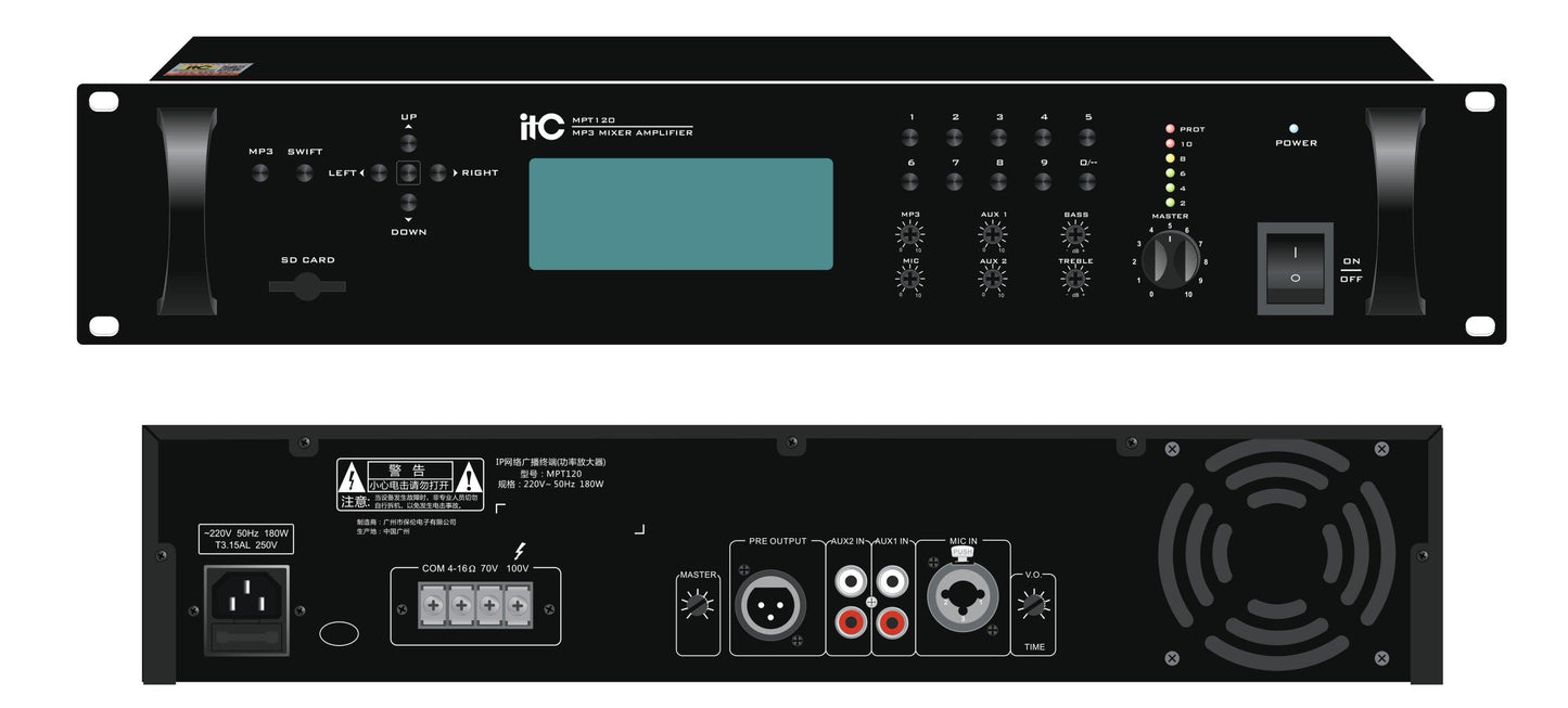 MPT120 MP3 Amplifier with Timer - DECIBEL JORDAN