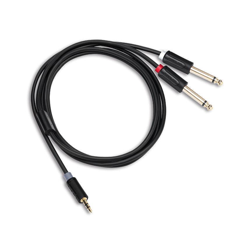 S615B 3.5mm TRS to DUAL 6.35mm TS STEREO BREATOUT CABLE - DECIBEL JORDAN