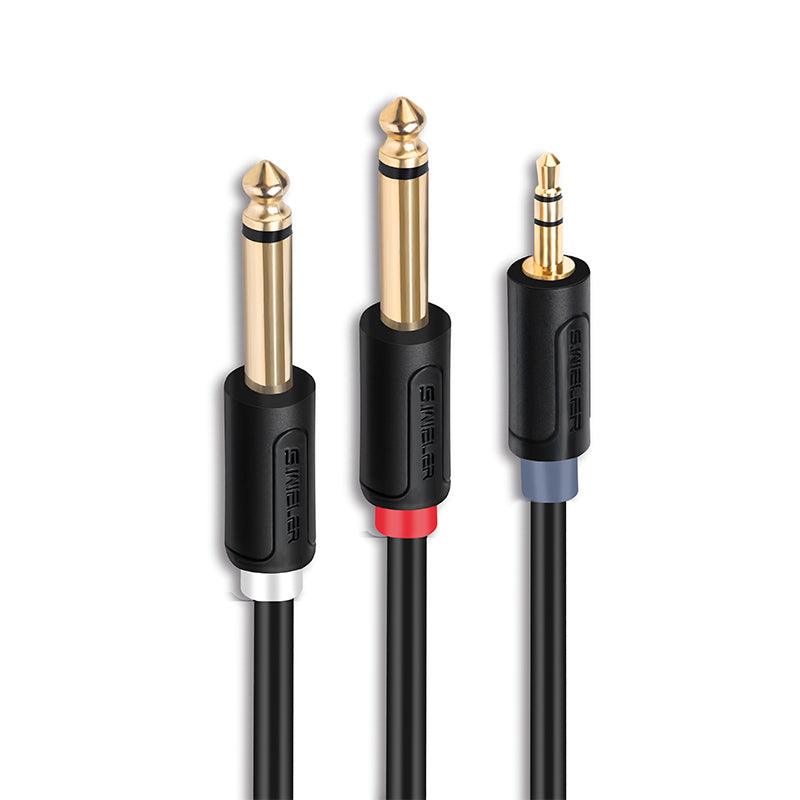 S615B 3.5mm TRS to DUAL 6.35mm TS STEREO BREATOUT CABLE - DECIBEL JORDAN