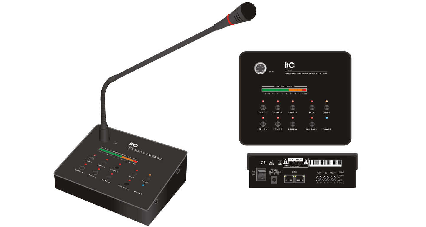 ITC T-216 Six zones paging microphone