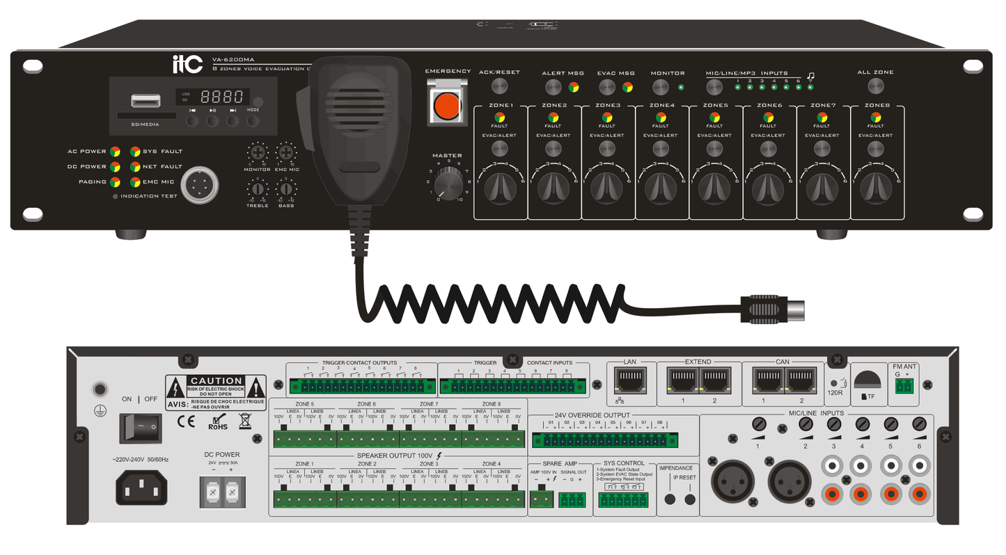 VA-6200MA Voice Alarm Controller