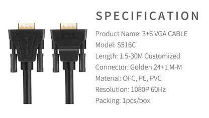 S516C 3+6 VGA Video Cable - DECIBEL JORDAN